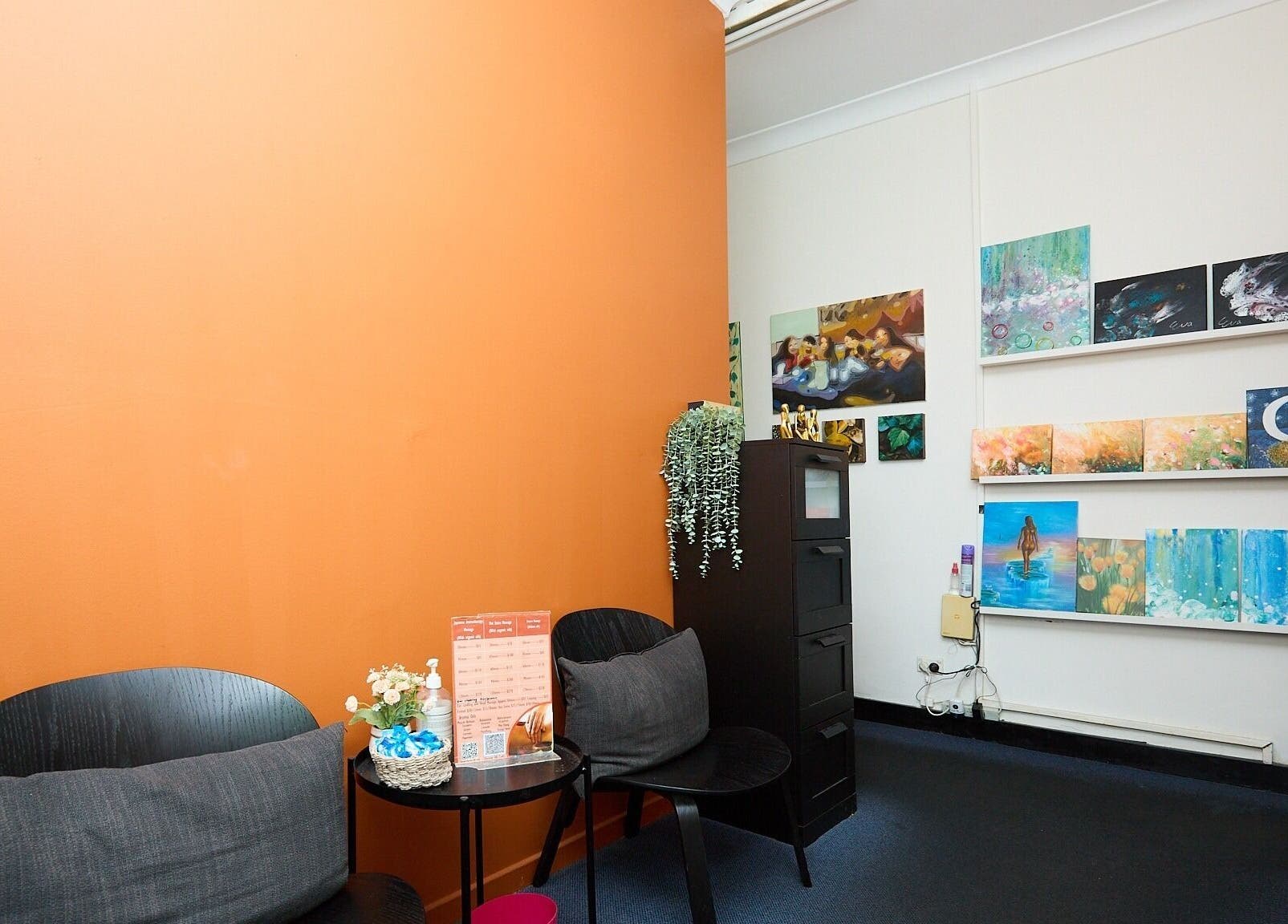Town Hall seating area and artwork