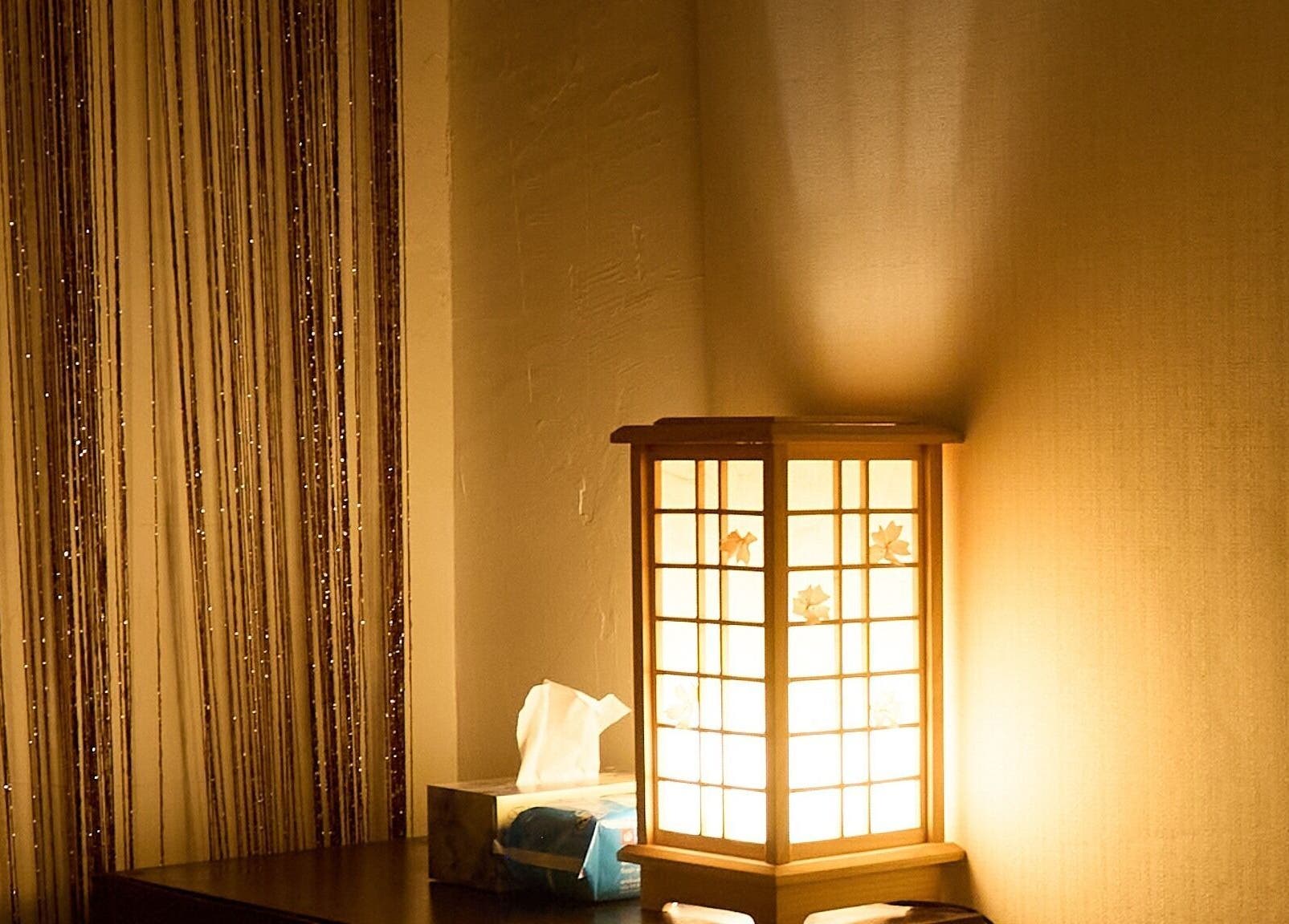 Japanese style lamp in a treatment room