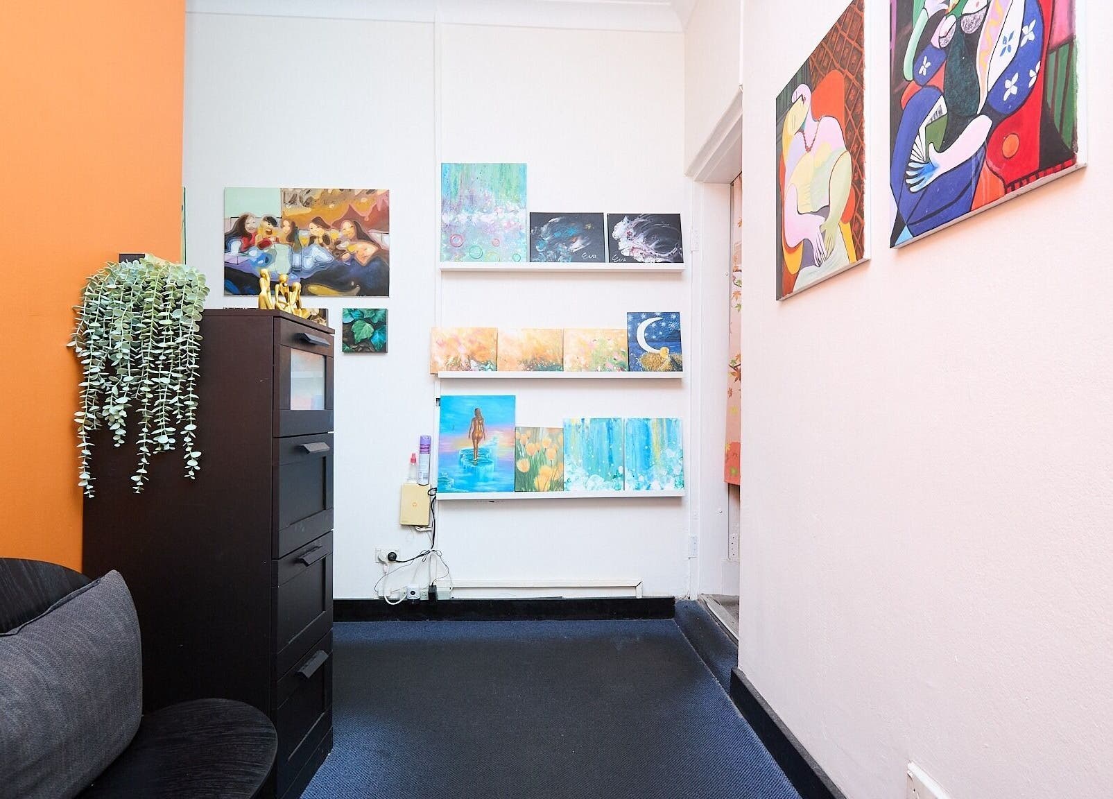Town Hall hallway with gallery artwork