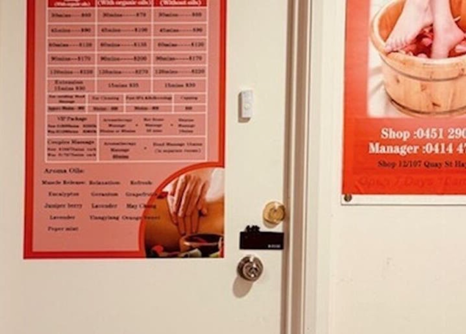 Haymarket service menu at the door